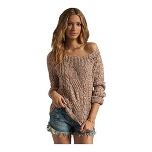 Free People Pegasus Yarn West End Pullover Sweater Strawberry Combo Size XS